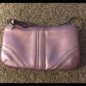 Coach iridescent purple small wallet/card case